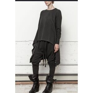 Nicholas K Womens Mens Faded Black High Low Sweater Drop Crotch Joggers Set XL